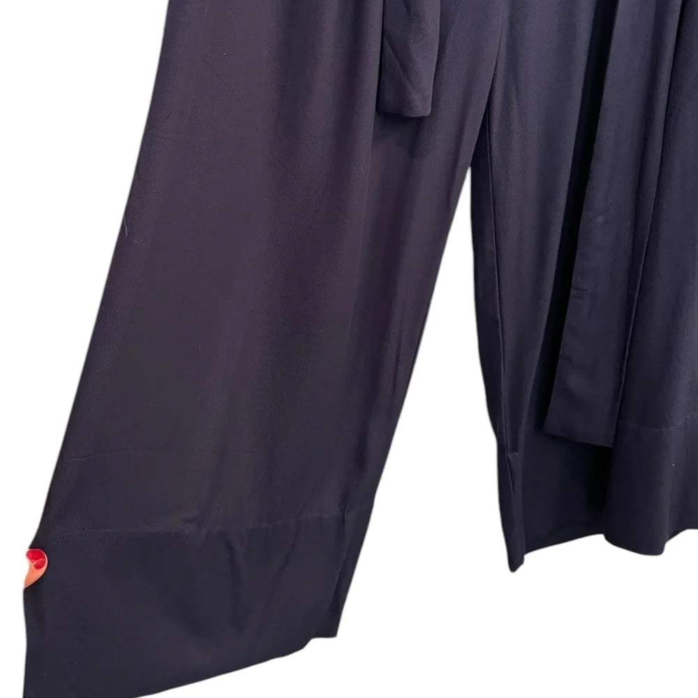 Joules Wide Leg Cropped Tie Belt Pants Navy Blue Size 8 Corpcore, Academia - Picture 6 of 10